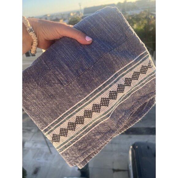 Faherty chambray sleeveless shift mini dress embroidered sz M boho preppy - Picture 3 of 9